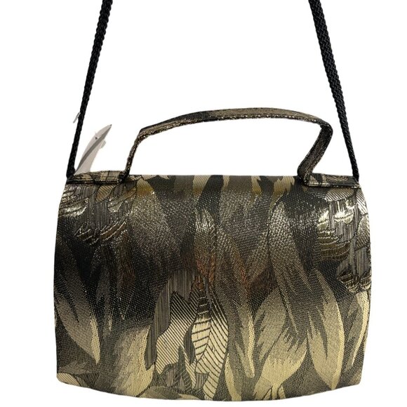 Epstein's Women's Gold Plant Canvas With Magnet Snap Crossbody Bag Sz S - NWT - Picture 5 of 13